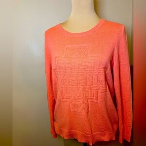 Pendleton Cashmere Coral Sweater with  Aztec Design, size M